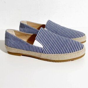 New Ron White Delilah Espadrille Loafer in Denim Stripe size 36